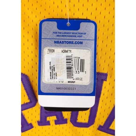 NBA Adidas New Orleans Hornets Chris Paul #3 Swingman Jersey XL Mens Yellow NWT - Picture 10 of 14